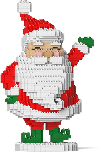 크리스마스 손 흔드는 산타클로스 블럭 S, 혼합색상, 1개