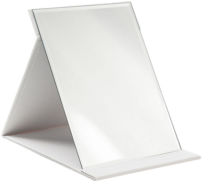 VITAHALO 折疊式桌面鏡 L 白色 玻璃PU聚氨酯
