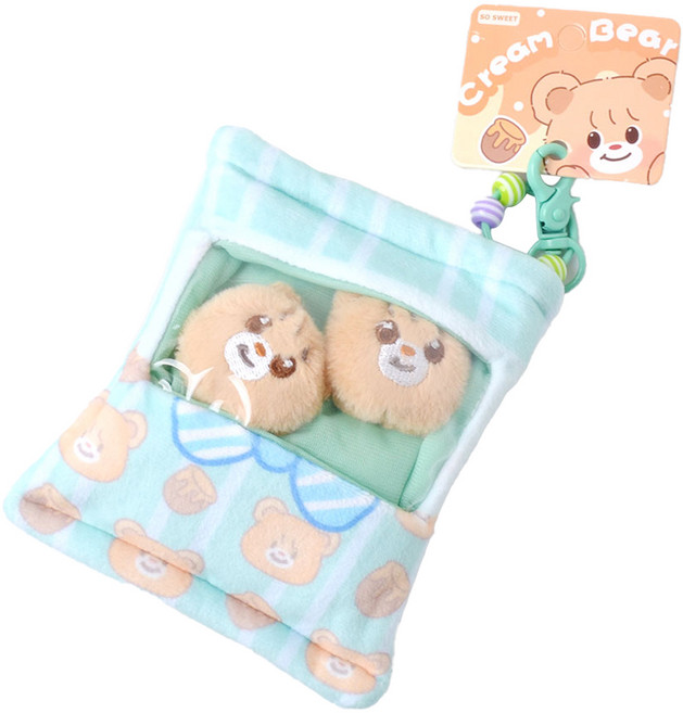 미구오누오 쿠키 베어 파우치 키링, 민트, 1개