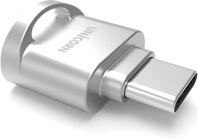 유니콘 C타입 OTG TF 마이크로SD 카드리더기, CTF-100R, 그레이, 1개