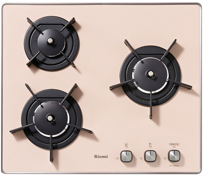 린나이 빌트인 컬러 가스레인지 3구 건전지교체형 피치핑크 고객직접설치, RBR-PF3041PD, LNG