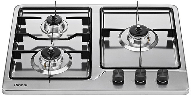 린나이 빌트인 스테인레스상판 건전지 교체형 가스레인지 3구, LNG