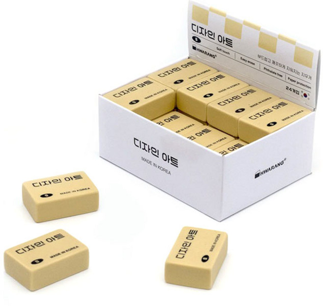 화랑 디자인아트 지우개 S, 브라운, 24개