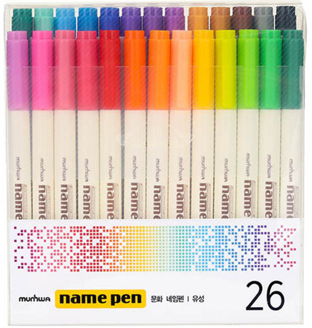 문화연필 네임펜 세트, 혼합색상, 1세트