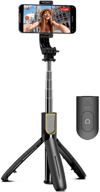 셀루미 초경량 스마트폰 셀카봉 삼각대 122g, 무광블랙, 1개, SEL-AT700K