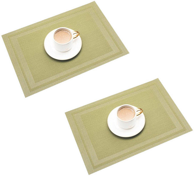 하이어데코 고급 호텔 사각 테이블 매트, 그린, 45 x 30 cm, 2개