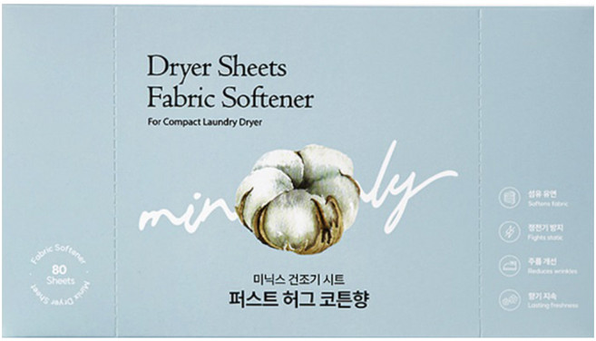 미닉스 건조기 시트 퍼스트 허그 코튼향 본품, 80매, 1개