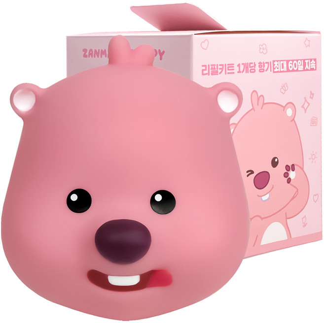 벨르아망 잔망루피 빅페이스 리필형 차량용 방향제 군침루피, 1개, 라벤더