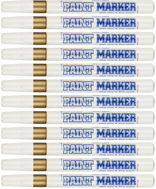 문화연필 세필 페인트마카 금색 3mm, 12개, 1색