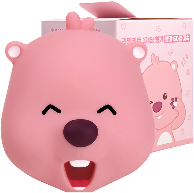 벨르아망 잔망루피 빅페이스 리필형 차량용 방향제 해삐루피, 1개, 화이트자스민민트