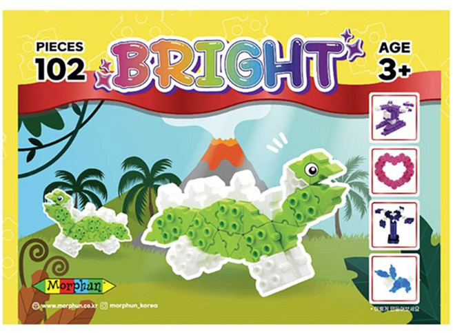 몰펀 브라이트 블록 102p, 보라색, 1세트