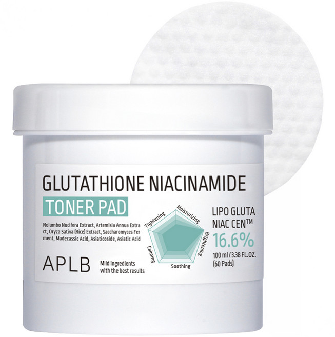 APLB 穀胱甘肽菸鹼醯胺化妝水棉片 100ml, 60枚入, 1個