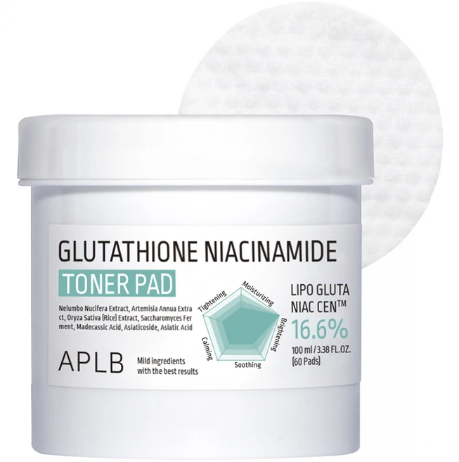APLB 글루타치온 나이아신아마이드 토너 패드 100ml, 1개, 60매입 - 쿠팡