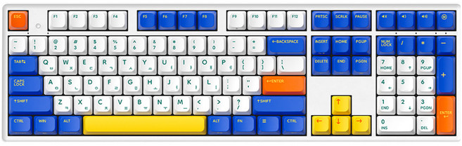 한성컴퓨터 동그리 8K 유무선 키보드, TOY BLOCK(화이트 + 블루 + 옐로우 + 오렌지), GK898B PRO, 무접점