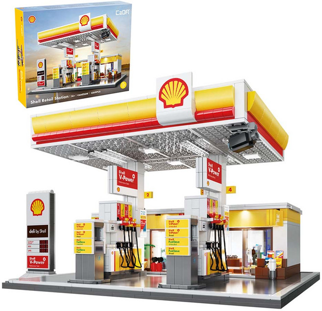 카다 쉘 주유소 블록완구 C66026W, 혼합색상, 1개