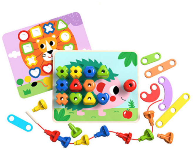 투키토이 레인보우 페그퍼즐 원목교구 세트, 1세트