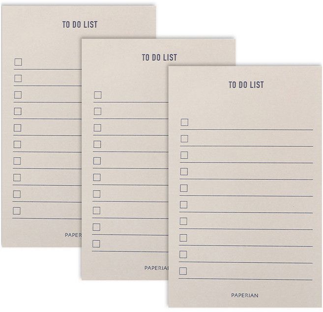 페이퍼리안 메이크어메모 메모패드, 투두리스트, 80매, 3개