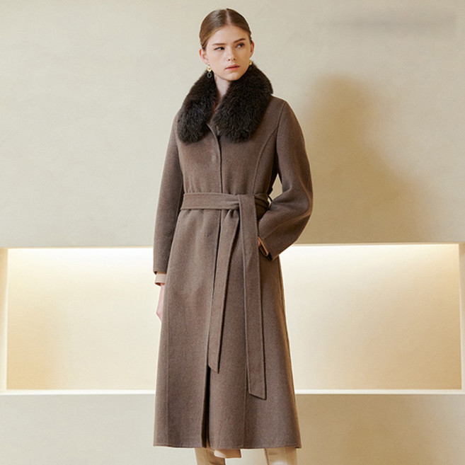 미니멈 여성용 폭스카라 핸드메이드 롱 코트(23FW 백화점 단독 정상)