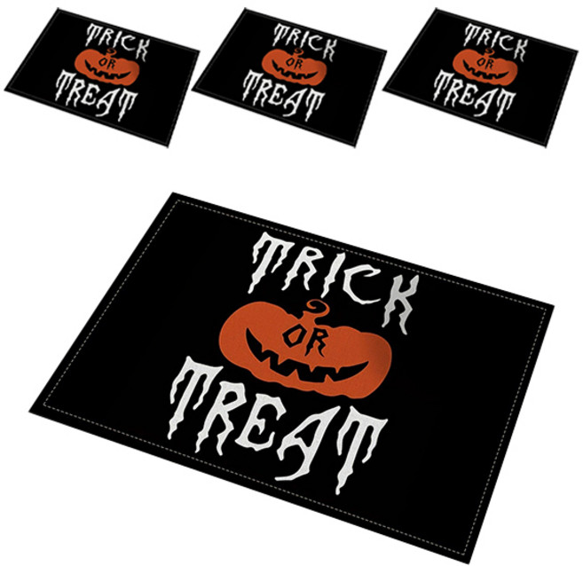 마켓감성 할로윈데이 방수 테이블매트, 레터링, 4개, 45 x 30 cm