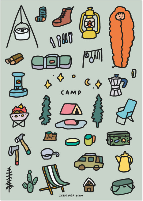 제로퍼제로 캠프 오브젝트 A3 포스터, 프레임없음