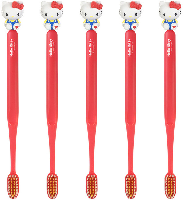 아텍스 산리오캐릭터즈 피규어 칫솔 6세이상, 헬로키티, 1개입, 5개
