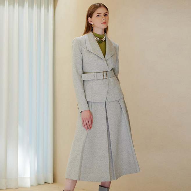 미니멈 여성용 투버튼 벨티드 자켓