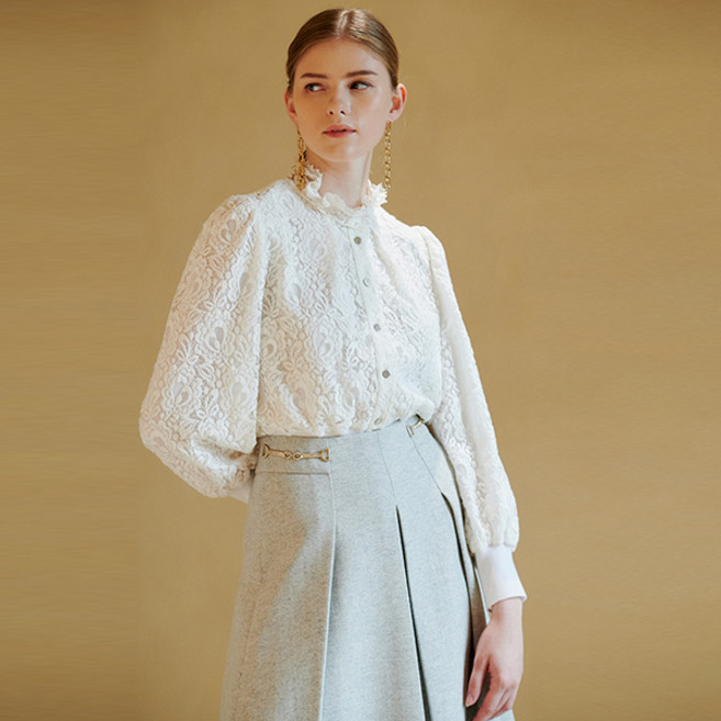 미니멈 여성용 레이스 벌룬 블라우스