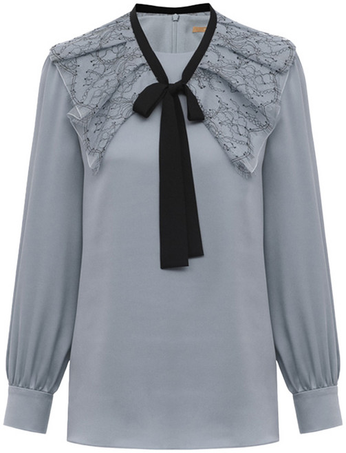 미니멈 여성용 자수 리본 타이 블라우스(23FW 백화점 단독 정상)