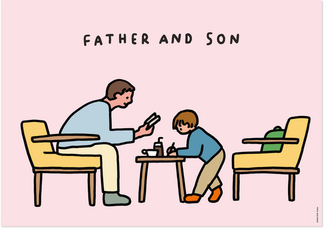 제로퍼제로 A3포스터 카페 아빠와 아들