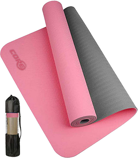 프리미엄 TPE 요가매트 + 스트랩 + 가방, 핑크, 1세트