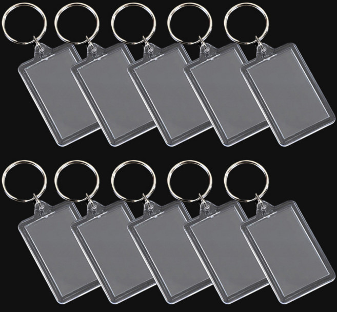 마다꾸미 투명 아크릴 액자 사진 열쇠고리 04 중형, 열쇠고리(단일색상), 10개