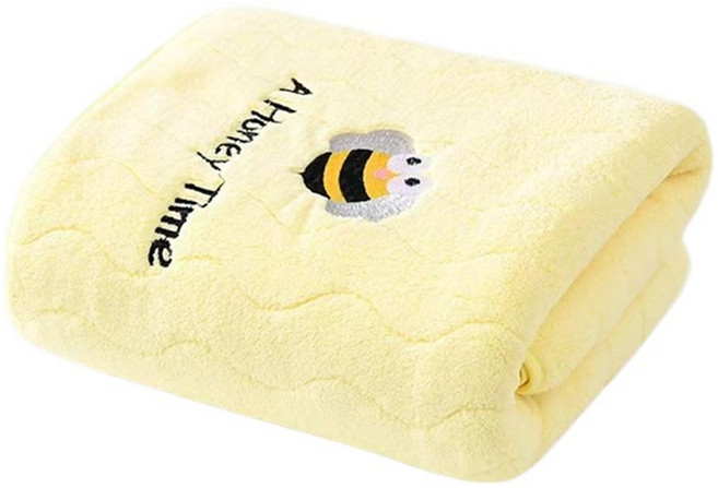 원이네 물결 디자인 바스타월 300g 혼방, 옐로우, 1개