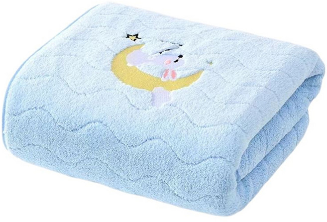 원이네 물결 디자인 바스타월 300g 혼방, 블루, 1개