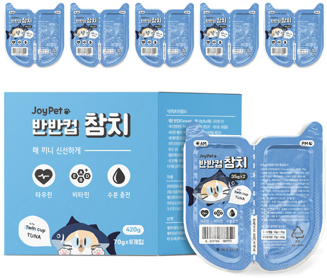 조이펫 고양이 반반컵 간식, 참치, 70g, 6개