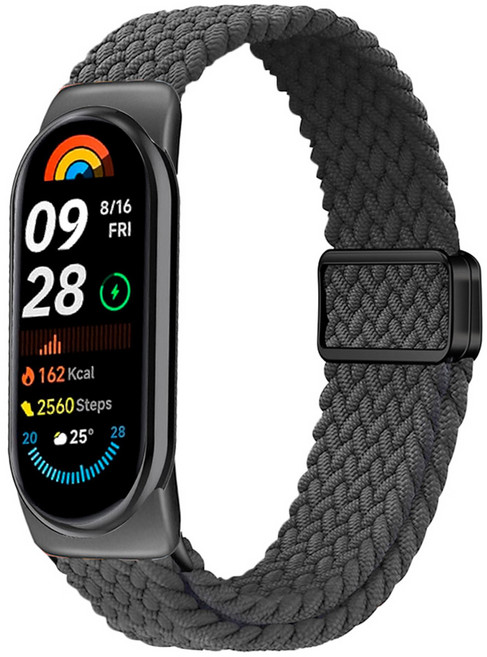 스페이스쉴드 샤오미 미밴드 호환 프리미엄 마그네틱 브레이드 스트랩, 딥그레이, 1개