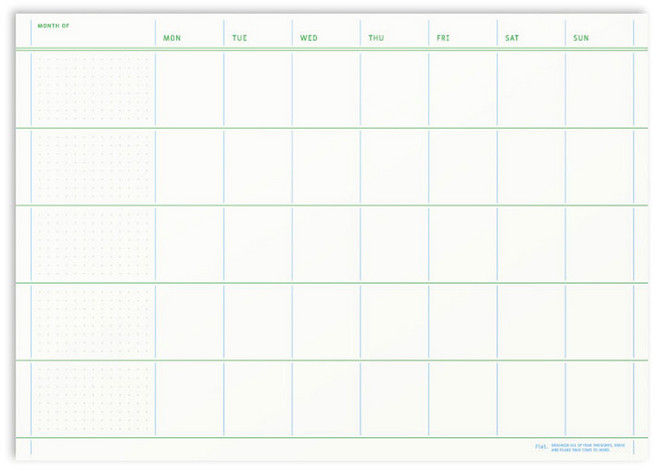 페이퍼리안 플랫 A4 노트패드, 01 먼슬리 플랜, 1개, 50매