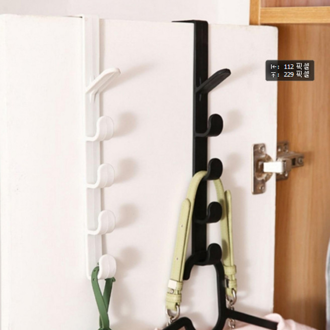 피어니스트 세로 도어훅 문걸이 2종 세트, 화이트, 블랙, 1세트