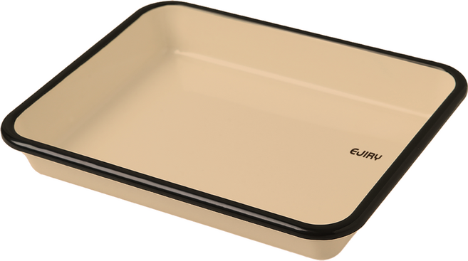 에지리 레모 법랑 사각트레이, 1개, 탄베이지