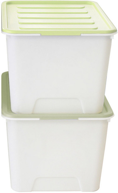 가쯔 국내 제조 멀티블럭 리빙박스, 그린, 2개