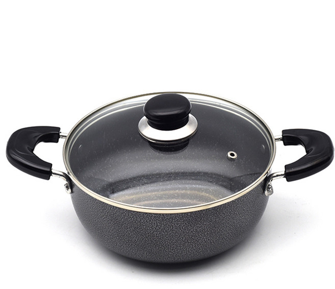 윌리브 실버 메탈릭 분체 양수냄비, 20cm, 블랙, 1개