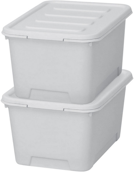 가쯔 국내 제조 마카롱 리빙박스, 라이트그레이, 100L, 2개