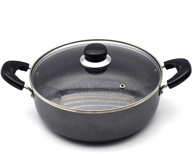 윌리브 실버 메탈릭 분체 양수냄비, 24cm, 블랙, 1개