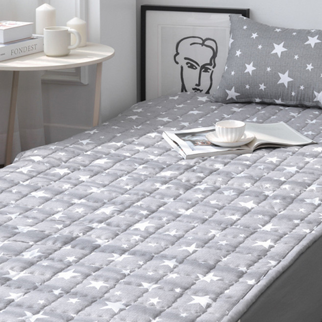 매직베드 데일리 심플 사계절 침대 패드 밴딩 카페트, 그레이별