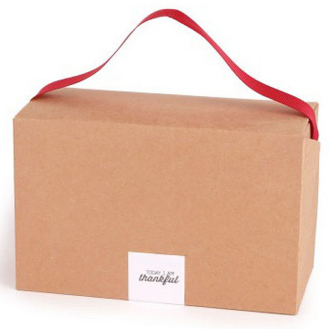 인디케이 직사각 크라프트 끈상자, 4개