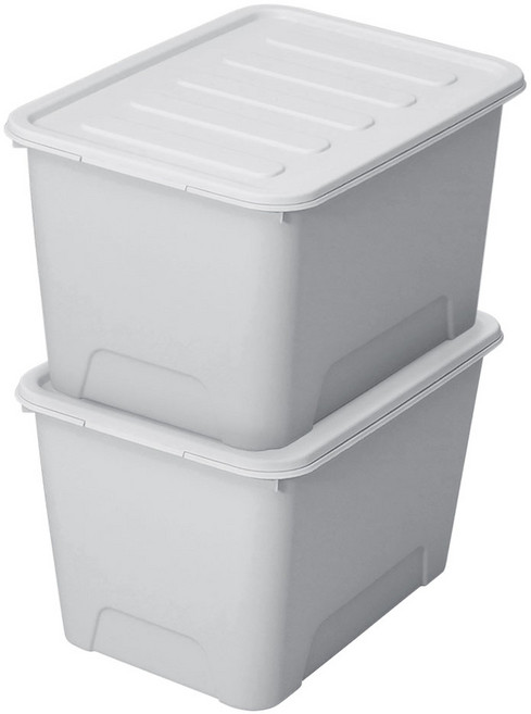 가쯔 국내 제조 마카롱 리빙박스, 라이트그레이, 120L, 2개