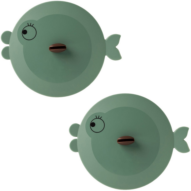 플라이토 실리콘 피쉬 컵뚜껑, 카키, 2개