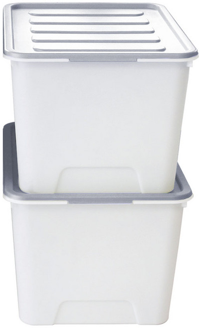 가쯔 국내 제조 멀티블럭 리빙박스, 그레이, 2개