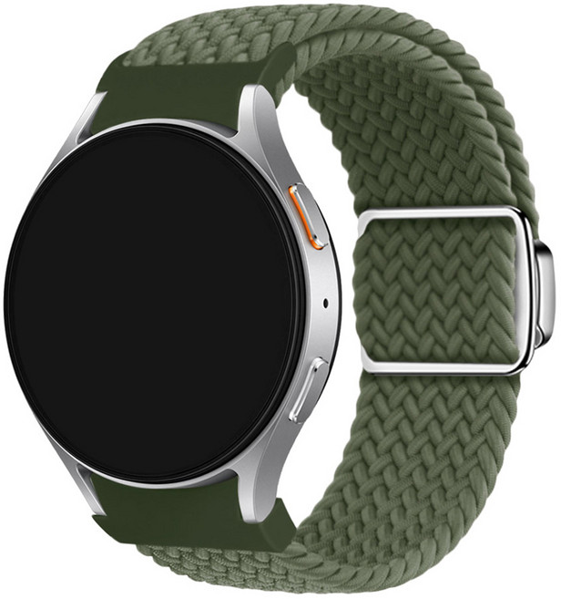 스페이스쉴드 스마트 워치 호환 원클릭 날개형 버클 마그넷 브레이드 스트랩 20mm, 카키, 1개