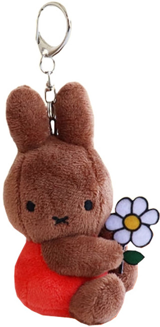 매니어리틀 꽃을 든 미피 봉제인형, 8cm, 브라운, 1개