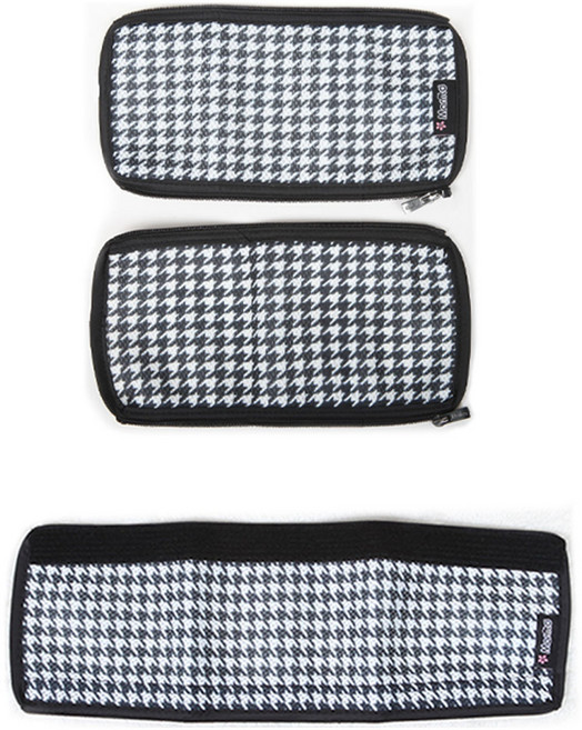 마니또 오이스터3 클린그립 유모차 핸들커버 세트, 하운드 투스 블랙, 1세트